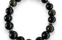 Bracelet de perles Obsidienne Dorée