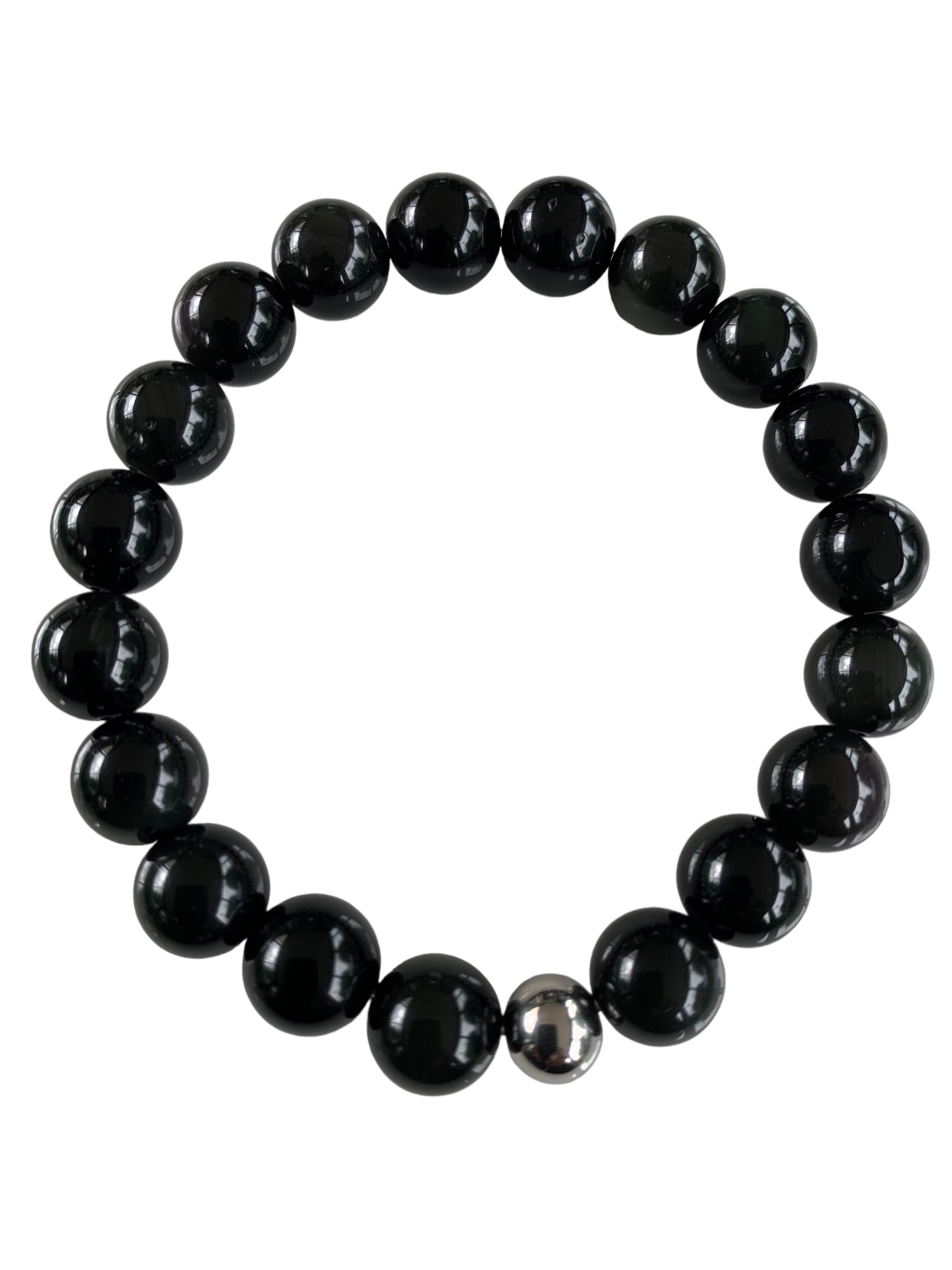 Bracelet Obsidienne Noire Plastron