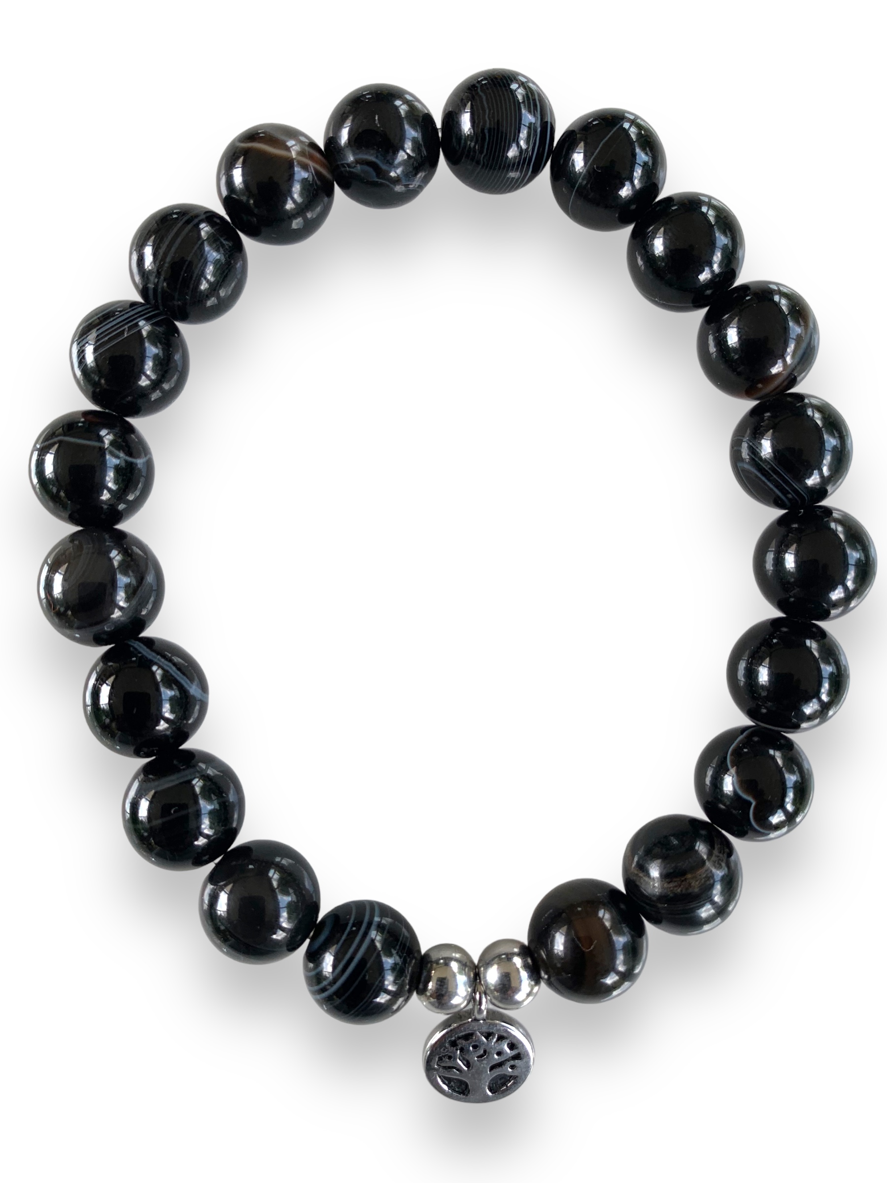 Bracelet de perles Agate Noire