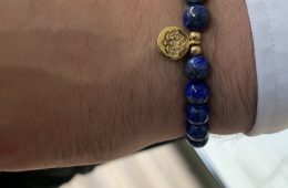 Bracelet Lapis-lazuli avec pendentif doré