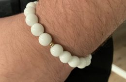 Bracelet de perles Agate Blanche