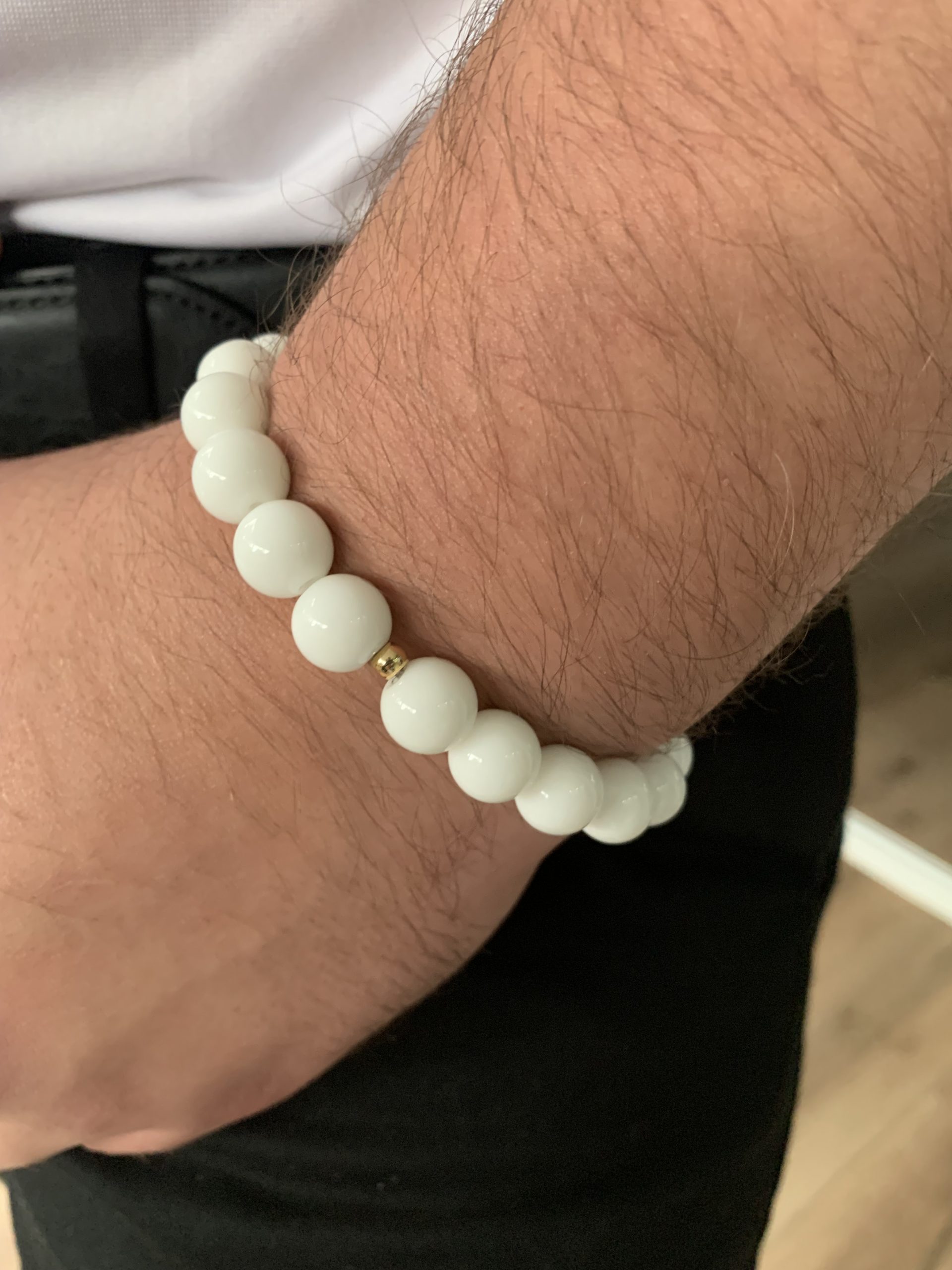 Bracelet de perles Agate Blanche