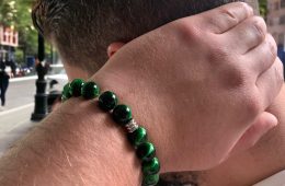 Bracelet de pierre Oeil de Tigre vert