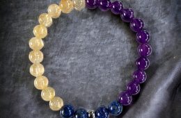 Bracelet de perles Améthyste,Citrine et Lapis-Lazuli