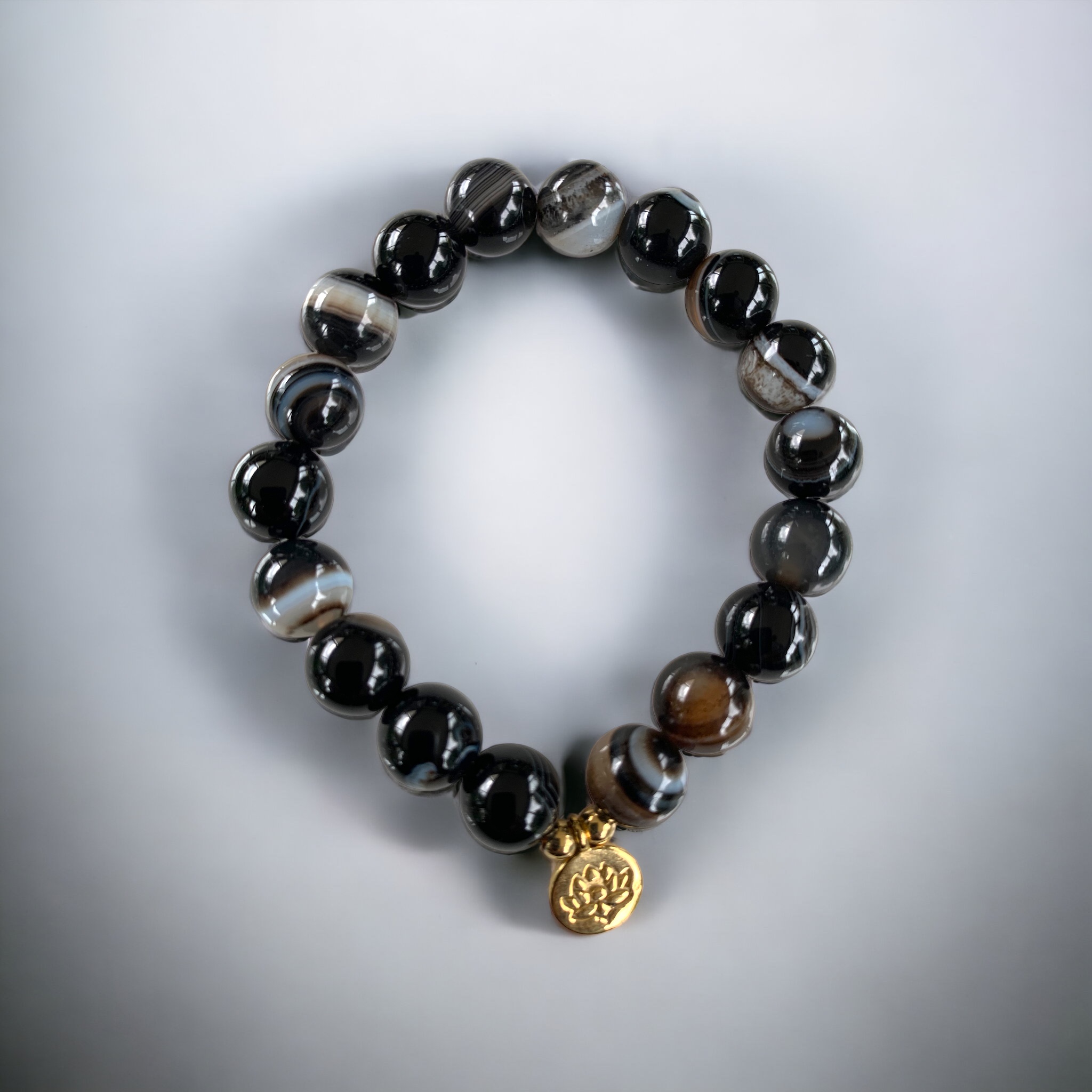 Bracelet Agate Noire Serenity