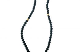 Chaine Onyx avec pendentif tête de chef amérindien