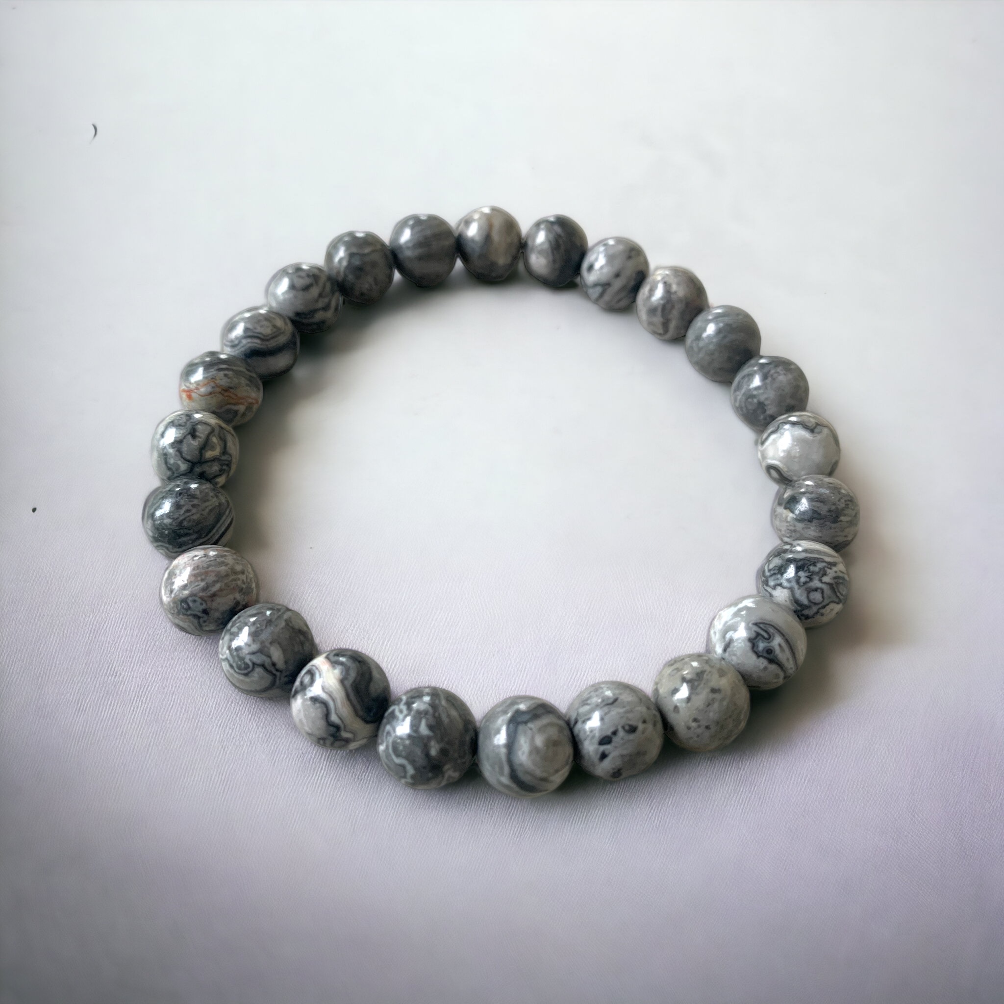 Bracelet Jaspe Picasso gris