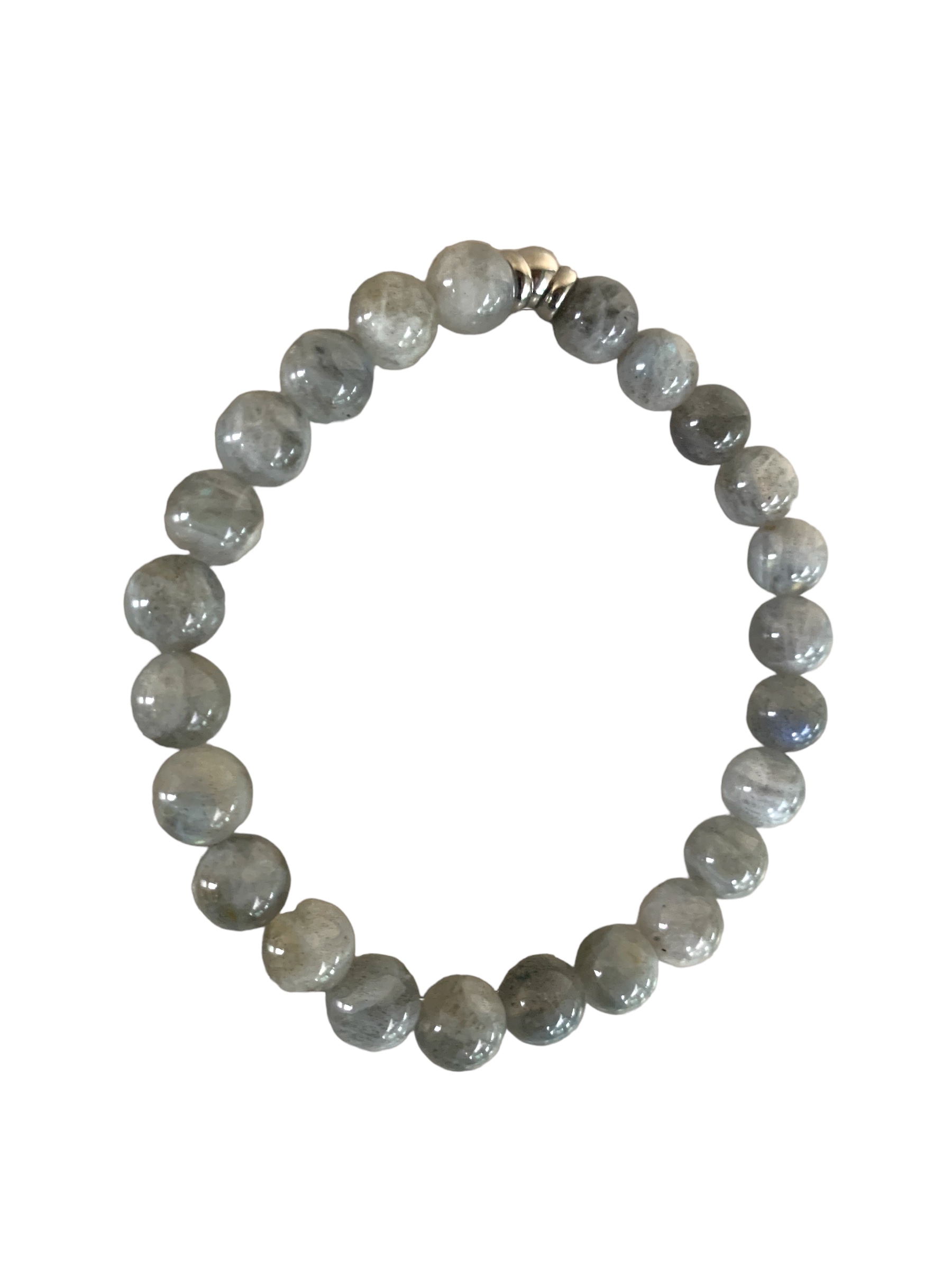 Bracelet Labradorite et séparateur acier inoxydable