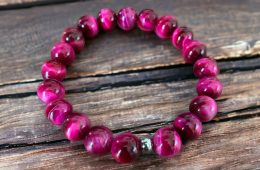 Bracelet de perles Oeil de Tigre Rose