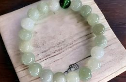 Bracelet Jade  et Oeil de Tigre vert