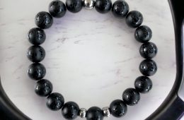 Bracelet Obsidienne Noire motif asiatique