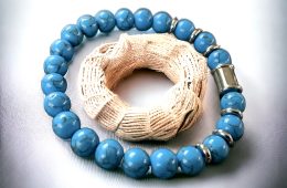 Bracelet de perles Turquoise bleu