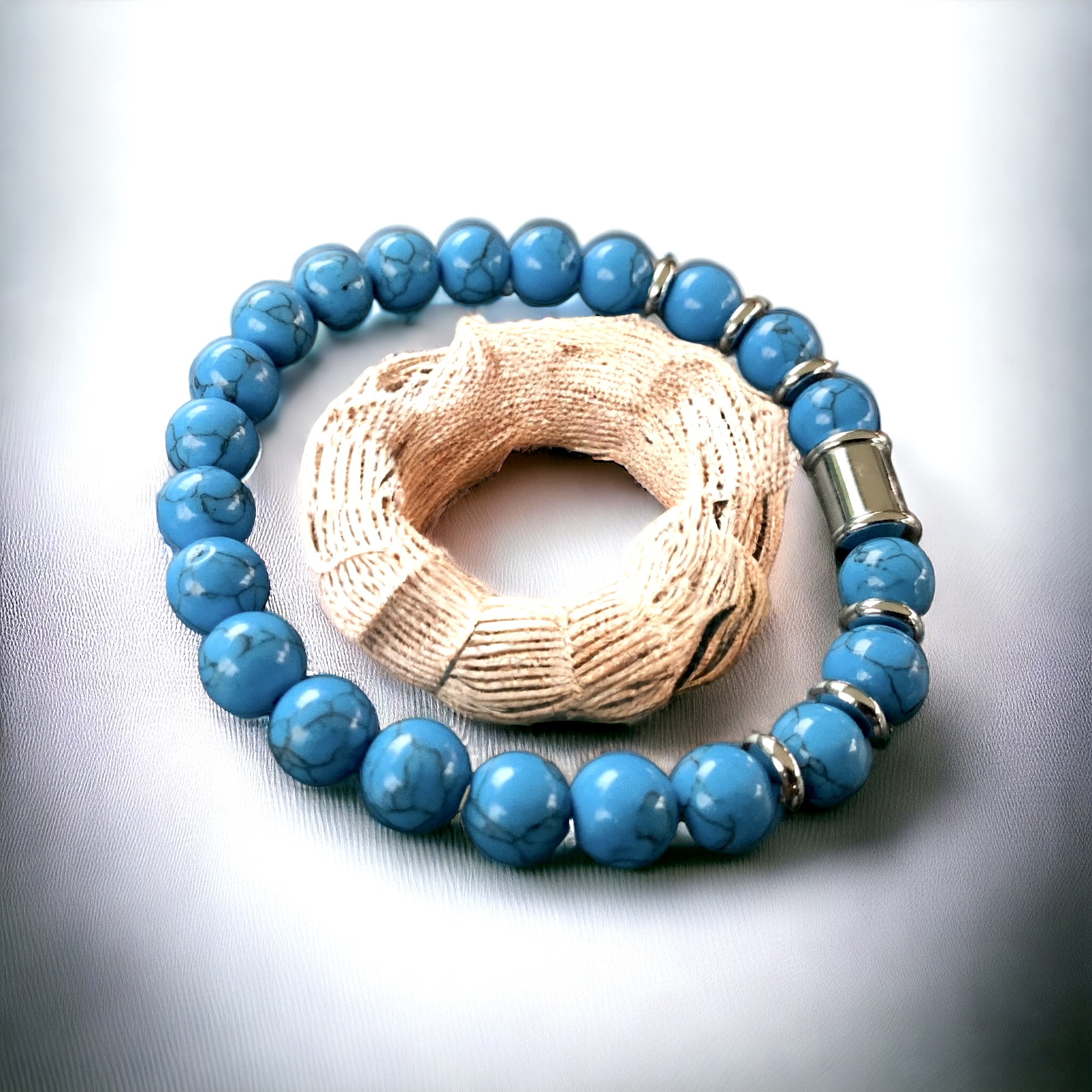 Bracelet de perles Turquoise bleu