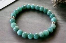 Bracelet de perles naturelles Amazonite du Brésil