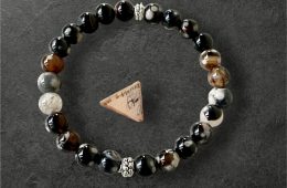 Bracelet de pierre Agate Feu Noir