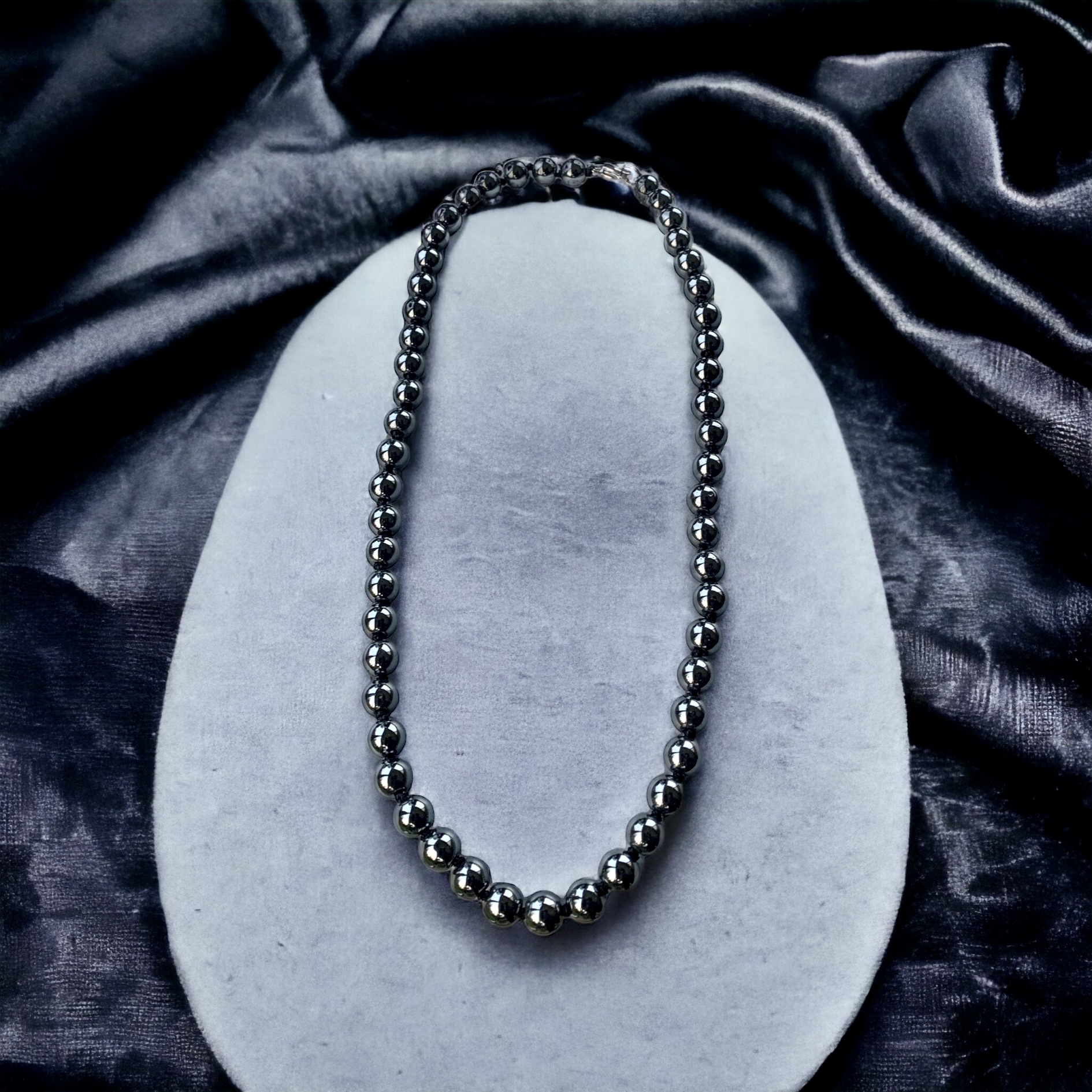 Collier de perles naturelles Hématite