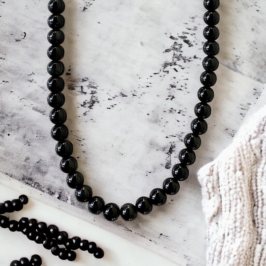 Collier de perles naturelles Onyx