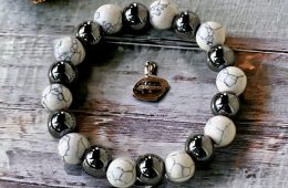 Bracelet de perles Howlite et Hématite