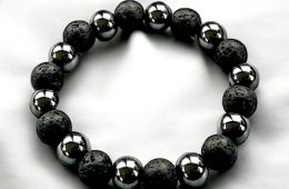 Bracelet de pierre de Lave et Hématite