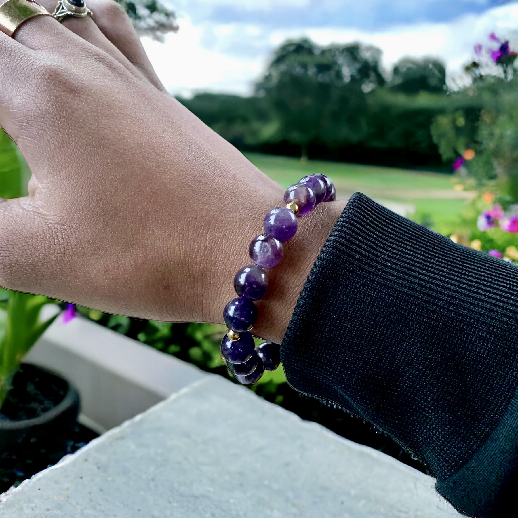 Bracelet de perles naturelles Améthyste