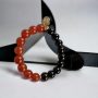 Bracelet de pierre naturelle de Grenat rouge foncé et Cornaline