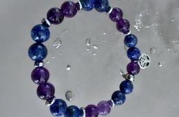 Bracelet Anti Stress de perles Lapis-Lazuli et Améthyste