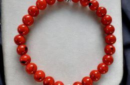 Bracelet de perles Howlite rouge